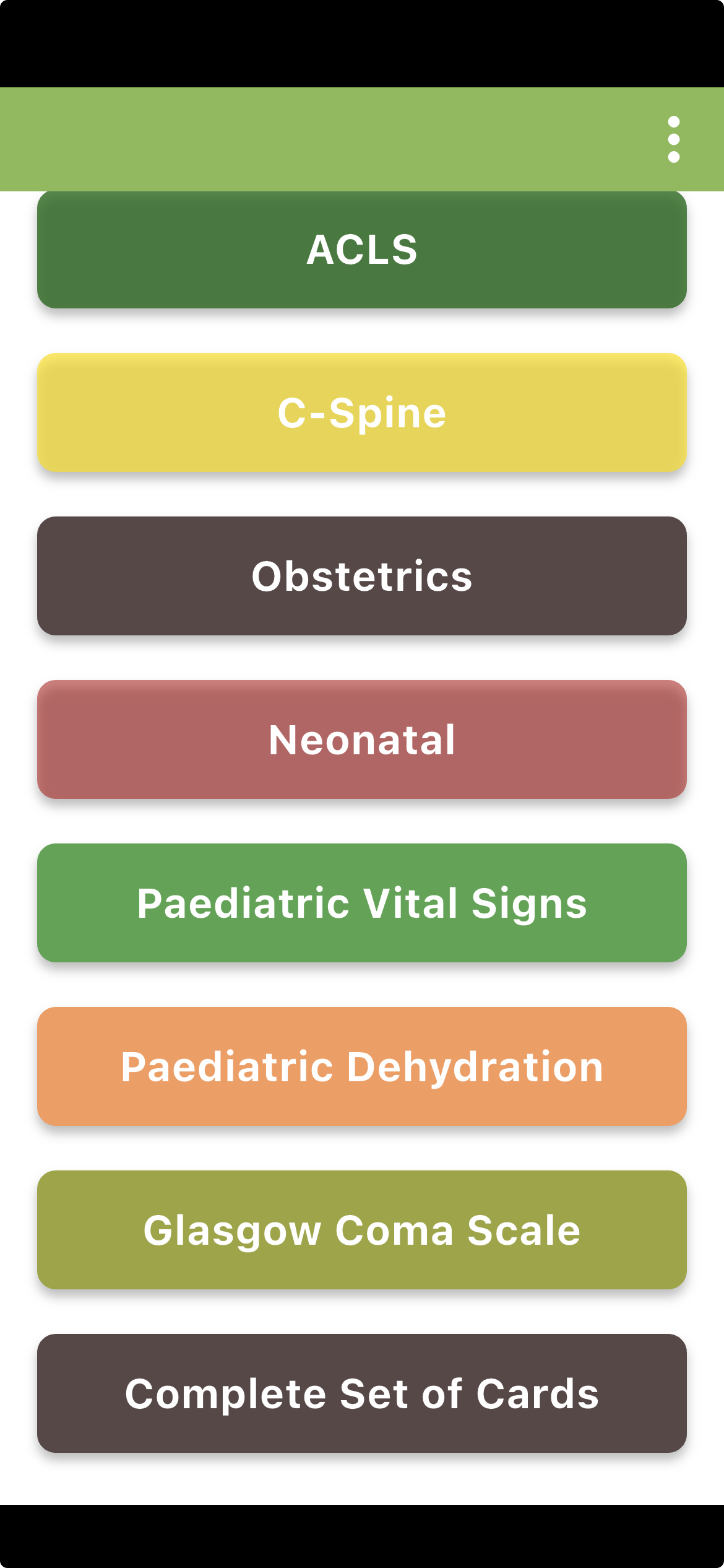 CARE Course Complete Set Menu